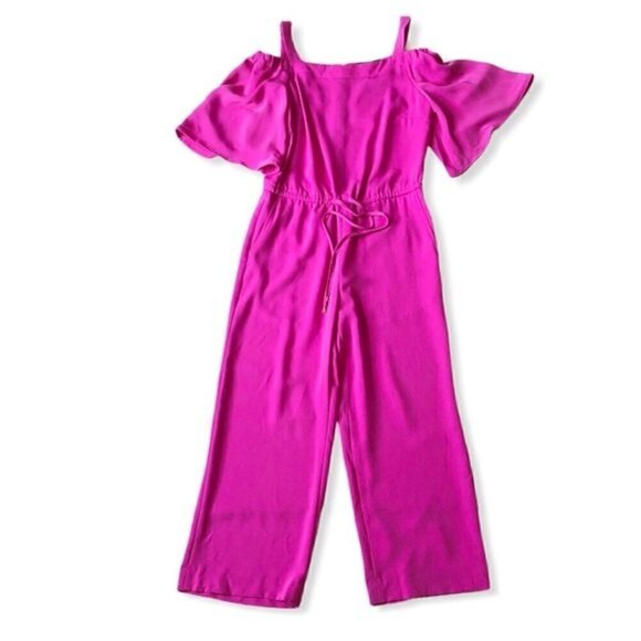 Lauren Ralph Lauren Jumpsuit NWT Magenta Off Shoulder Wide Leg Barbiecore Size 2 - Picture 3 of 12